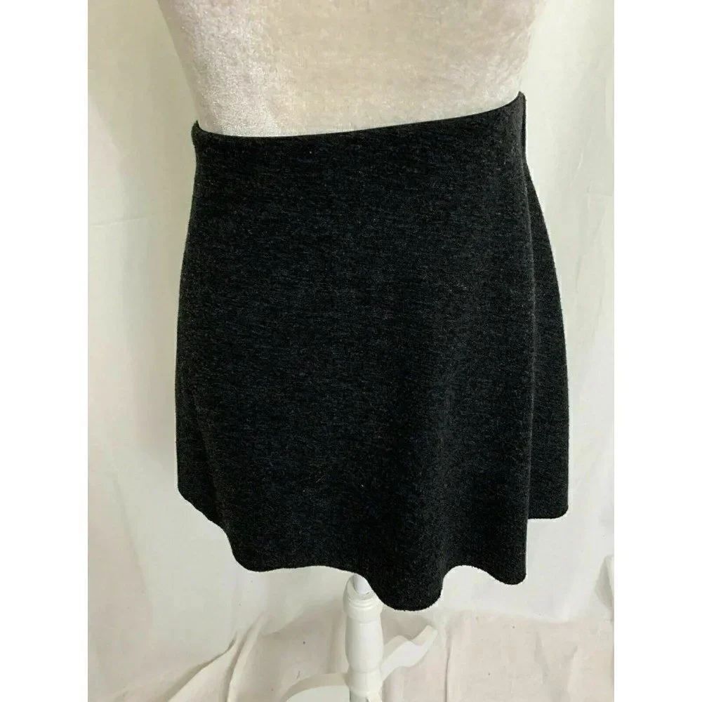 Zara Womens Solid Charcoal Gray High Waist Fit Flare Mini Skirt Small - Picture 5 of 7